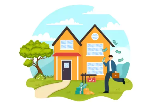 land-broker-vector-illustration-with-bridging-investors-or-buyers-and-sellers-agent-for-buy